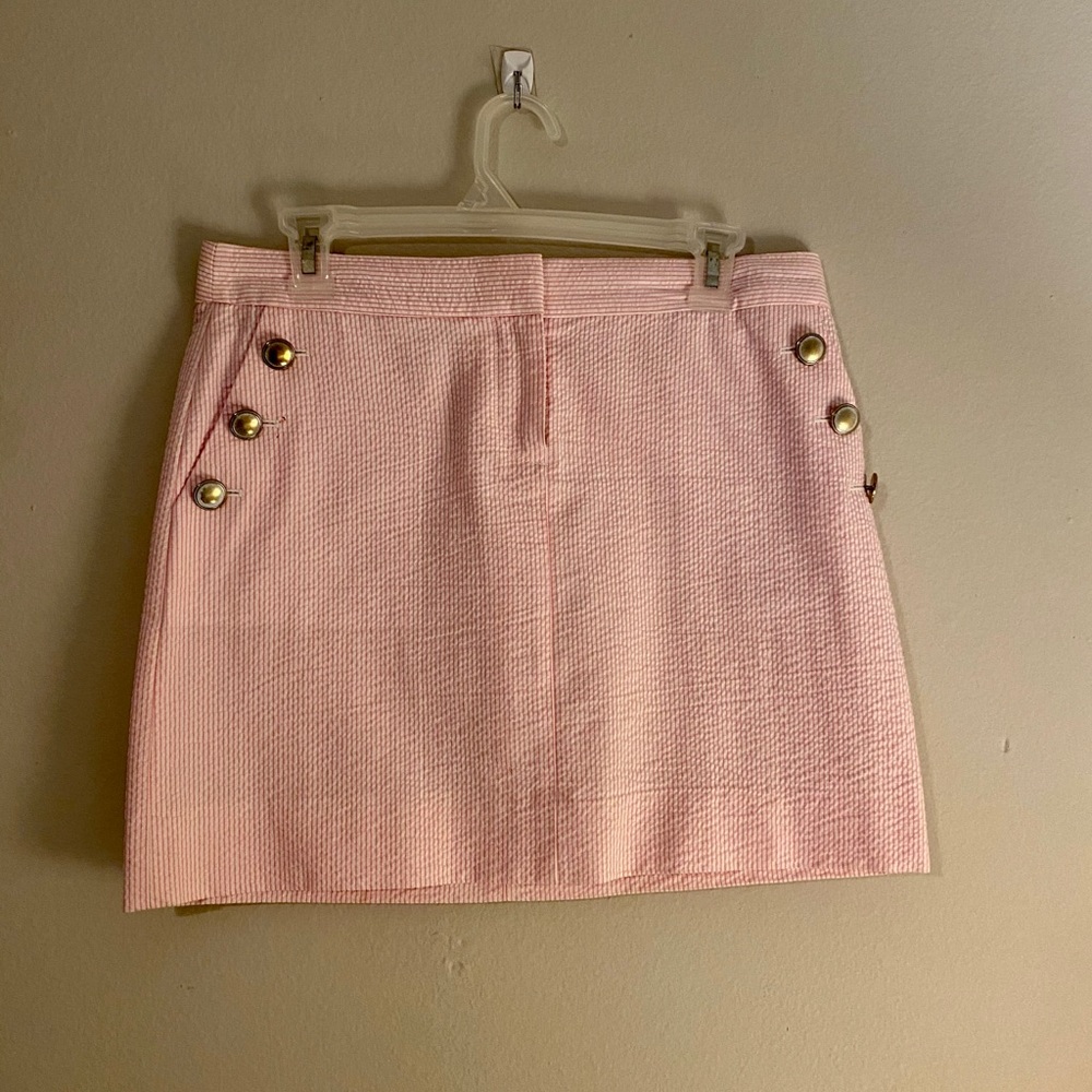 Pink seersucker J. Crew skirt